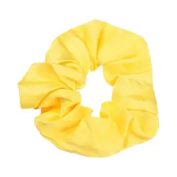 Women Lady Female Flower Hair Accessories LatticePrint Elastic Hairs Ties Yellow Scrunchies Hair Rope Girls Headwear