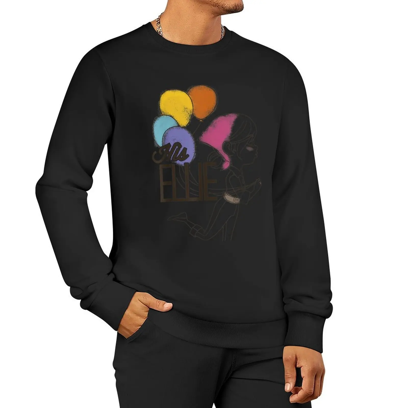 Up His Ellie Balloons Sketch Graphic Pullover Hoodie men's sweat-shirt set new sweatshirts