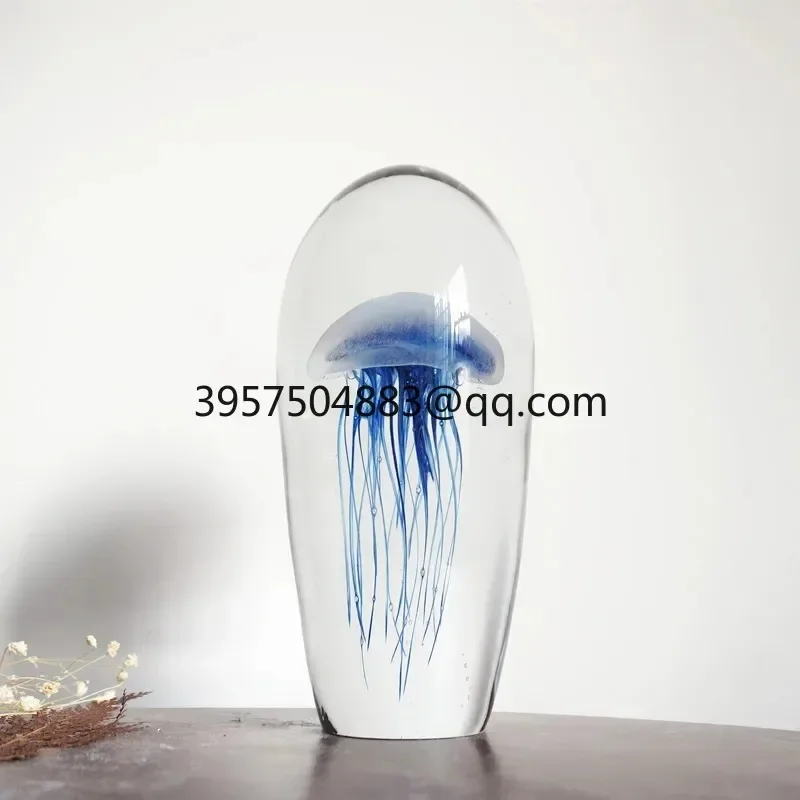 Glass Nordic Mediterranean Soft Furnishings Home Ornaments Light Luxury Home Decoration Crystal Luminous Jellyfish