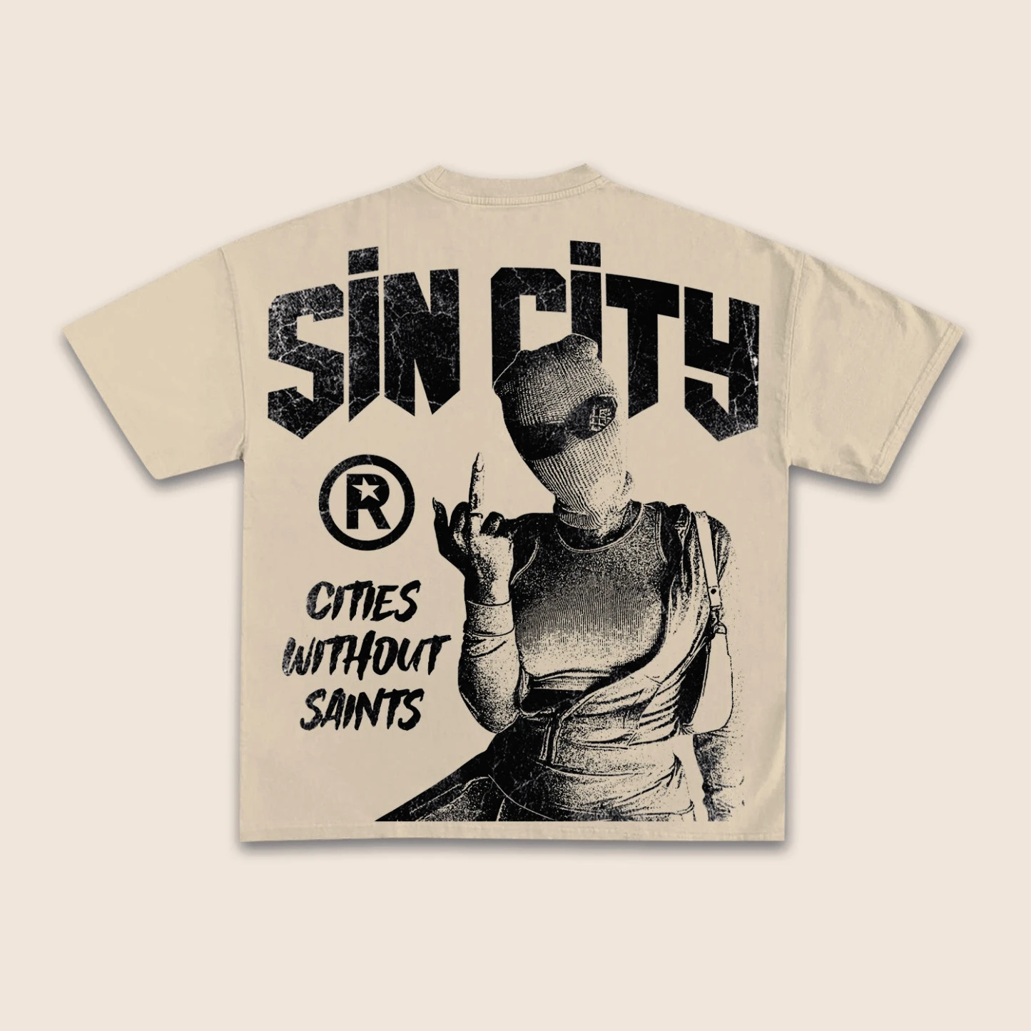 المدن بلا القديسين الشارع عصابات شخصية الجرافيك القطن تي شيرت مطبوع الرجال النساء الصيف قصيرة الأكمام المعتاد عادية المحملة
