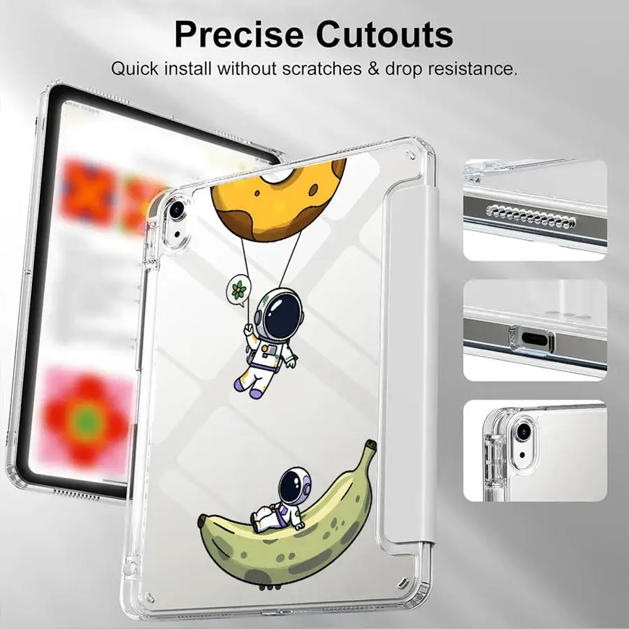 Cartoon Lovely Astronaut Design Tablet Case For iPad Pro 2025 Mini 6 7 11th 10th 9th 8th 7th 12.9inch Air 4 5 M3 M2 M4 11inch