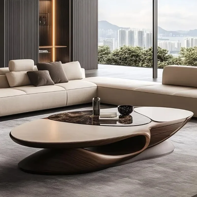 Brown Designer Luxury Living Room Coffee Tables Modern Mesa De Centro Furniture Home Wooden Storage Living Room Coffee Tables