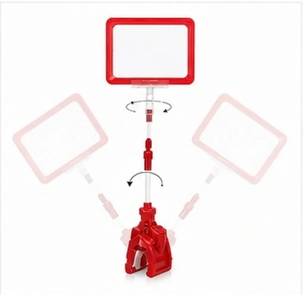 1Set Versatile Rotating Clip Holder Dual Side Display Wipeable Retail Store Inventory Pricing Signs