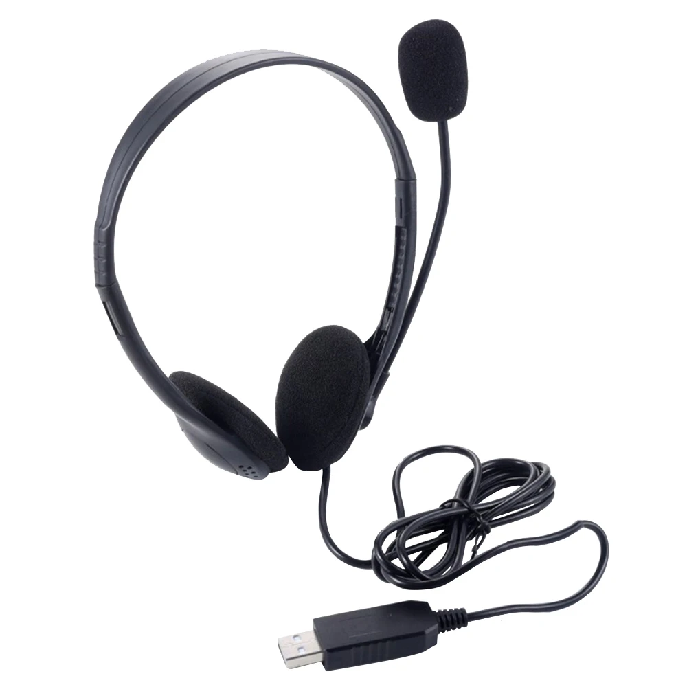 Call Center USB Wired Computer Headphone Clear Voice Office School PC Gaming Headset Noise Reduction with Microphone for Laptop