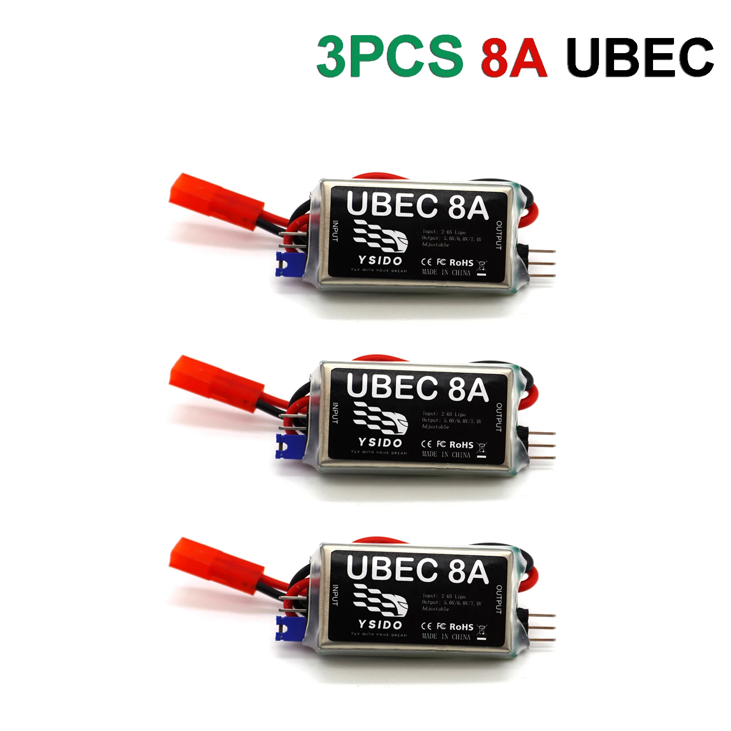 1/3/5 Stück YSIDO 8A 6A 4A UBEC Ausgang 5V/6V/7.4V BEC 2-6S Lipo Spannungsstabilisator für RC Flugzeuge FPV Drohnen Quadcopter