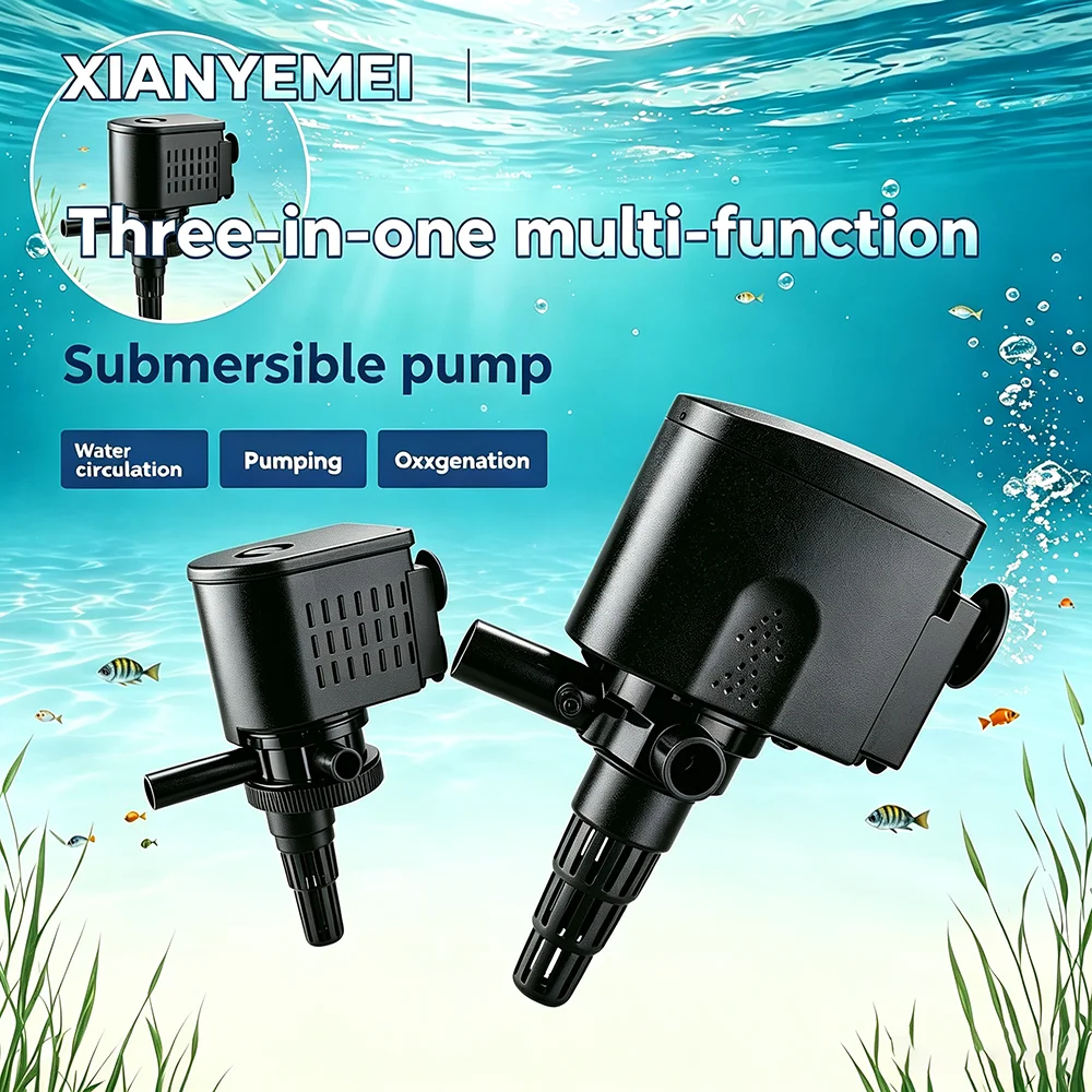 Fish tank three-in-one upper filtration with built-in submersible pump, aquarium, ultra silent oxygen boosting pump