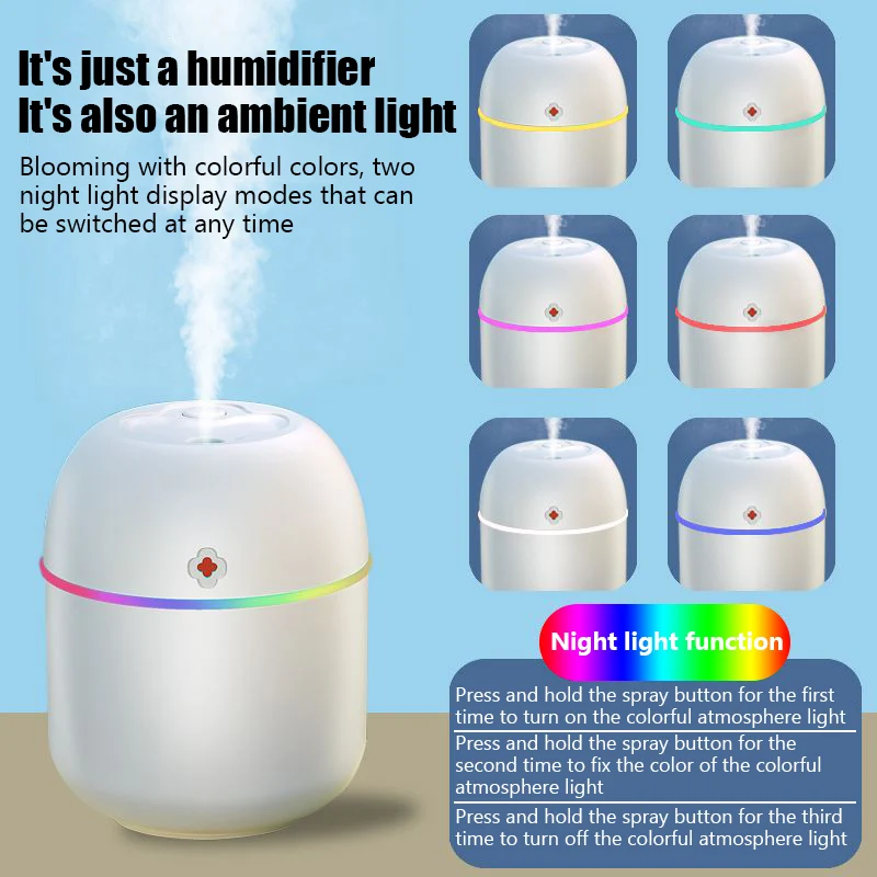 Mini Air Humidifier Portable USB Car Purifier Essential Oil Diffuser Aroma Atomization Mist Maker For Home Office 220ML