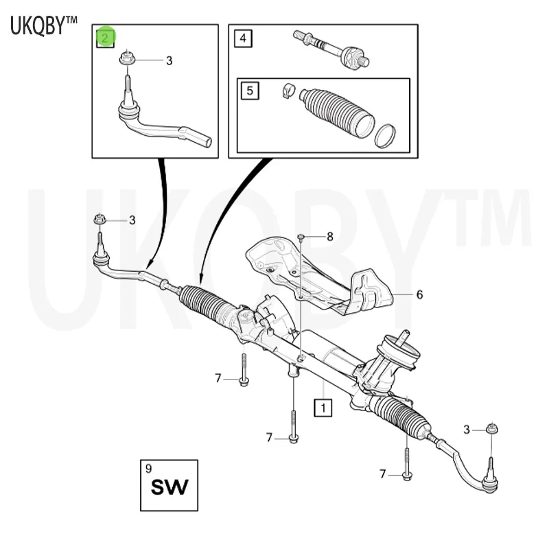 Steering mechanism, replace ball joint kit flange nut steering rod kit corrugated pipe kit protective plate