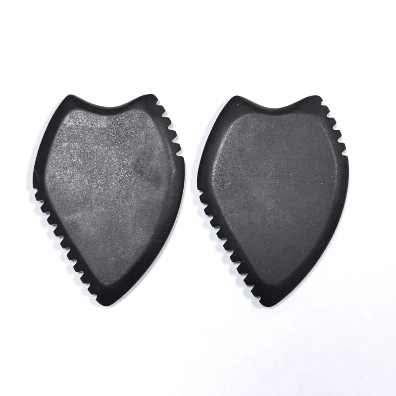 Natural Bian Stone Gua Sha Board Toothed Edge Facial Massage Anti‑Puffiness Skin Care Beauty Tool