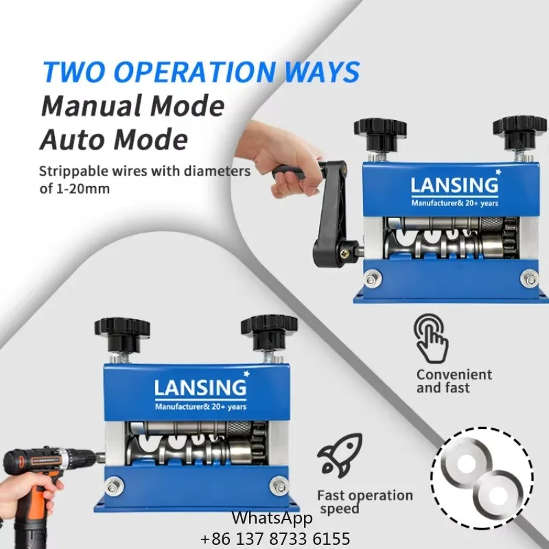 Small Portable Manual Wire Stripper Home Use 0.2-20mm Wire Stripping Machine No Power Equipment