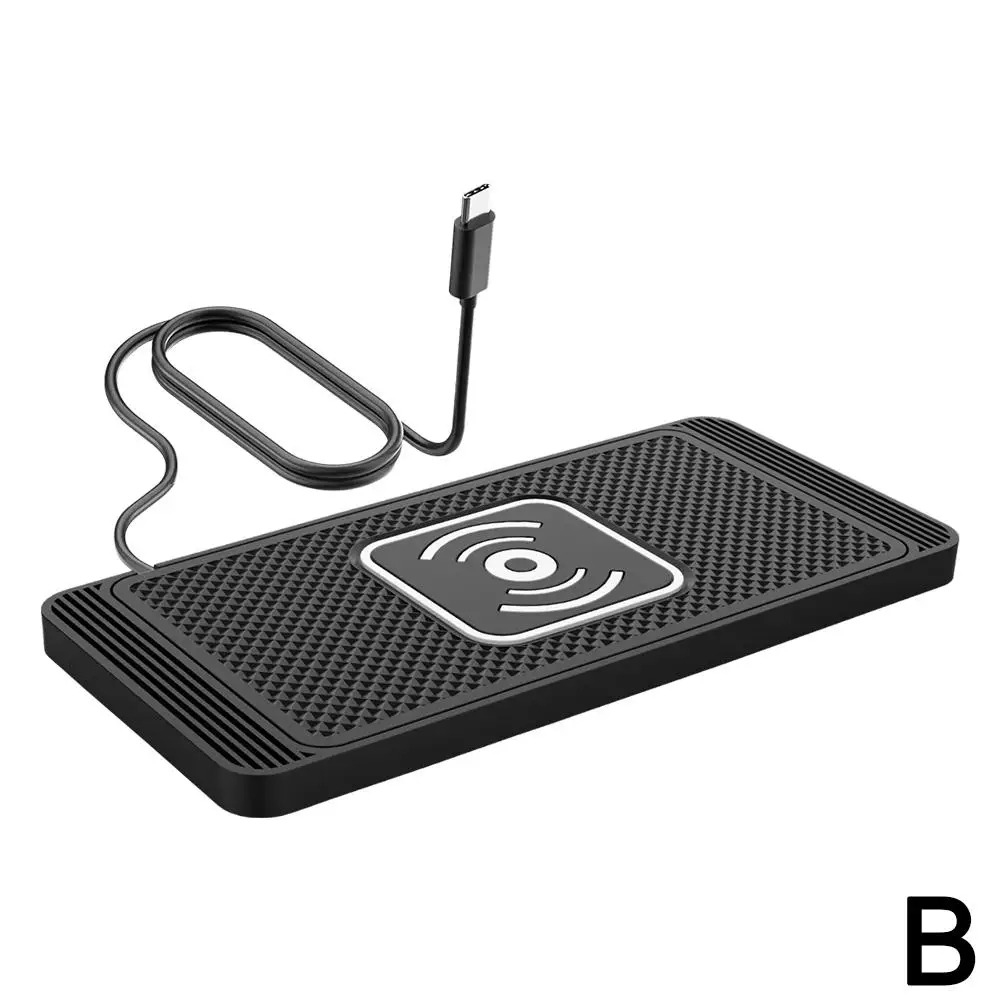 Bezprzewodowa ładowarka samochodowa Silikonowa podkładka antypoślizgowa do telefonów iPhone i Android Samochodowa bezprzewodowa podkładka ładująca Stacja szybkiego ładowania X0U2