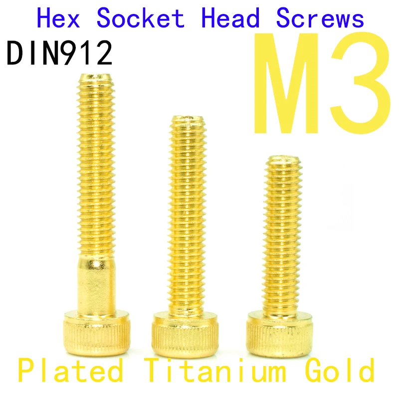 M3 Hex Socket Head Cap Screws, Hexagon Socket Cylindrical Bolts, High-Strength Alloy Steel Grade 12.9, RC Model Car Parts, Indus