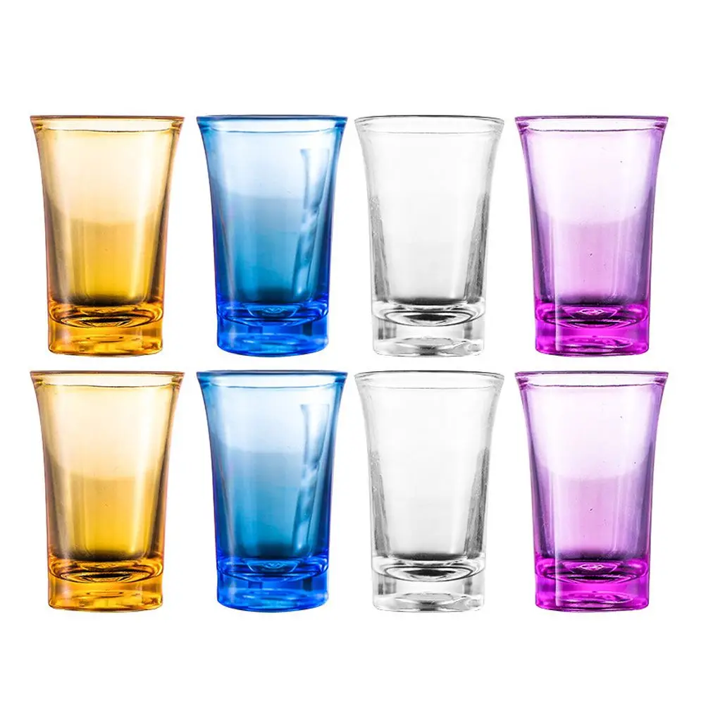 

8 Pcs Party Cocktail Cup Colorful Glasses Set Acrylic Home Bar Party Cocktail Cups Without Handle Beverage Glass Drinkware