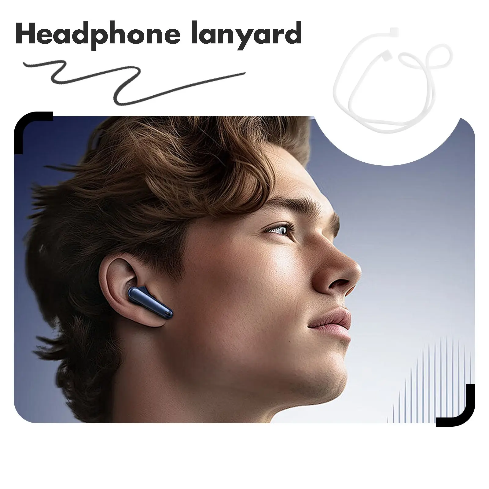 取り外し可能なシリカゲルイヤーバッドチップヘッドフォン紛失防止ストラップスカイフィットさまざまなモデルホイッスルプロテクターコンサート