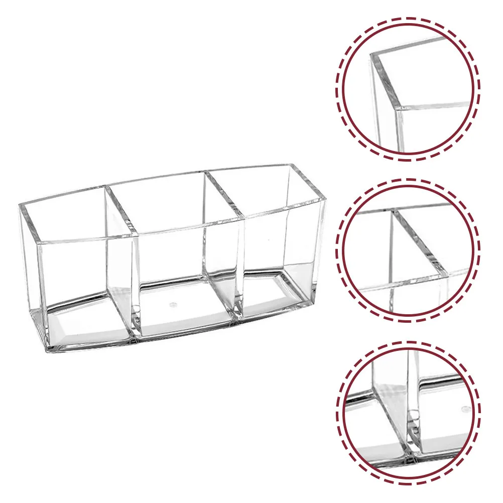 

Makeup Brush Holder 3 Slot Clear Organizer for Women Efficient Storage Solution for Desk Dresser Bathroom Vanity