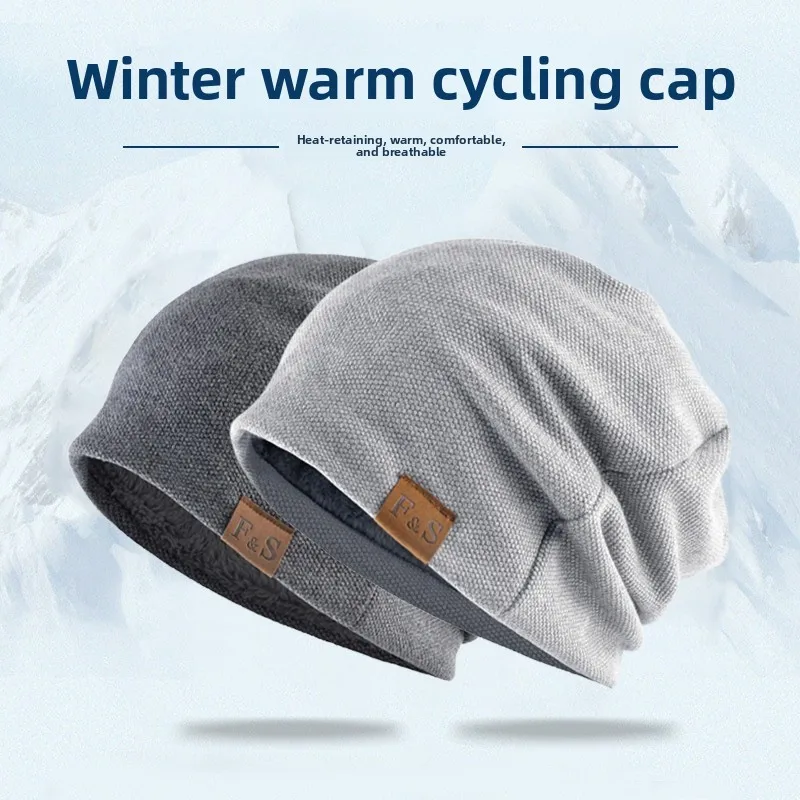 

ex Fce Lined Running Cap Outdoor Sports Windproof Warm Cycling Headwear And Gloves Two Piece Set for Autumn And Winter