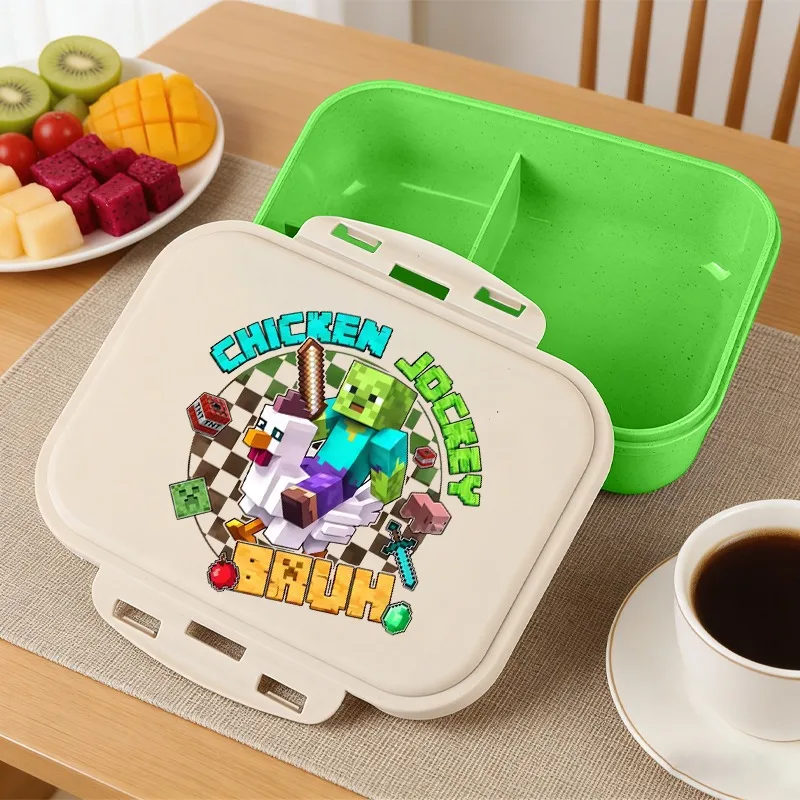 Bedruckte Bento-Box mit Spielthema für Jungen und Mädchen, handgefertigte Anime-Lunch-Tasche, tragbarer Lebensmittelbehälter für Schüler
