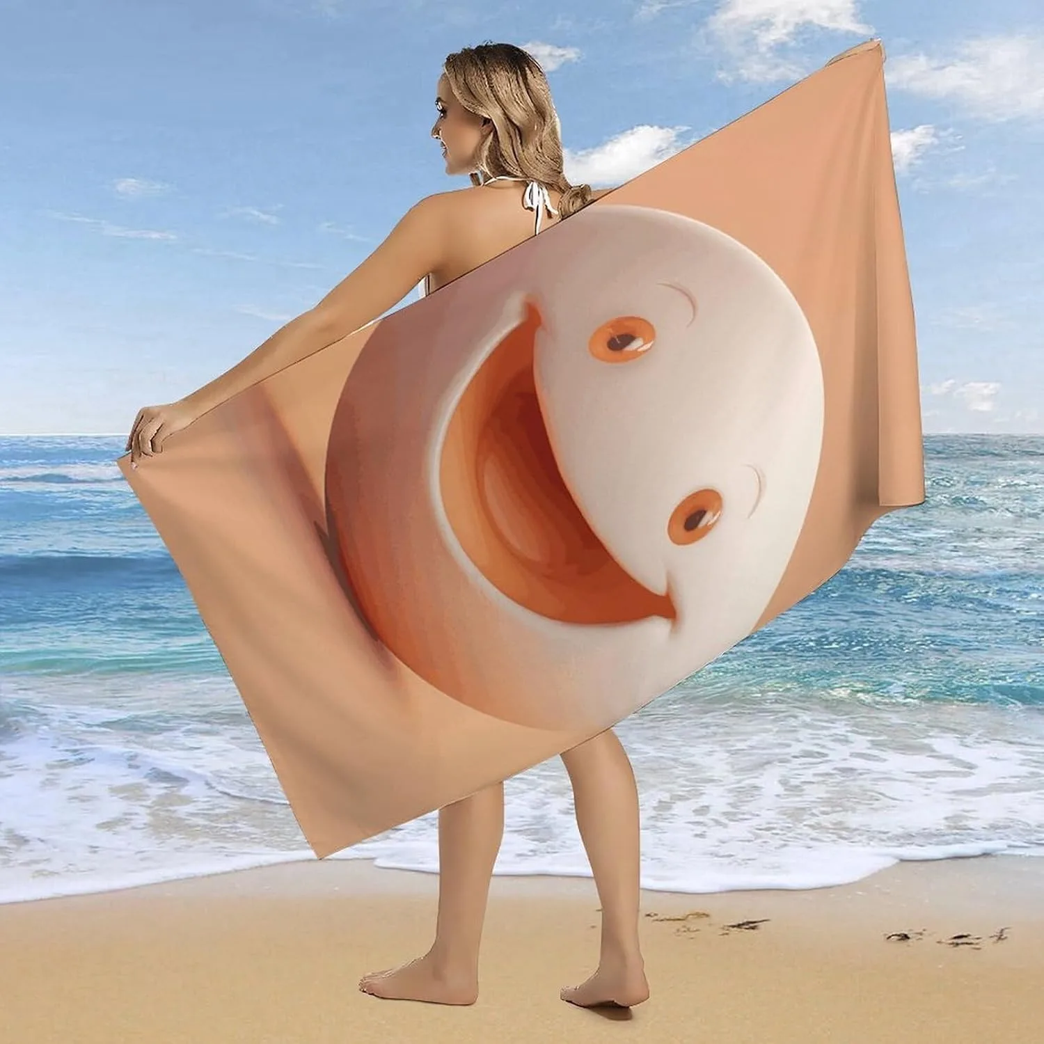 1PC Smile egg Beach Towel for family friends Gifts Towel Quick-Dry Beach Towel For Bath Yoga Tourism Beach GYM Camping Swimming