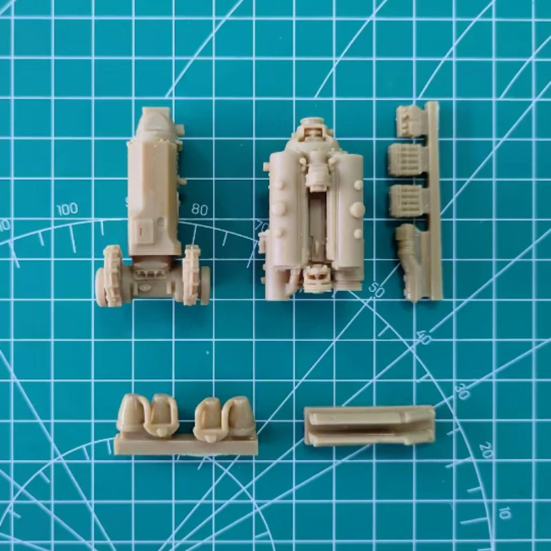 Modelo de resina fundida em escala 1/35, kit montado, motor de tanque panzer iii e modelo de cena de transmissão, desmontado e sem pintura