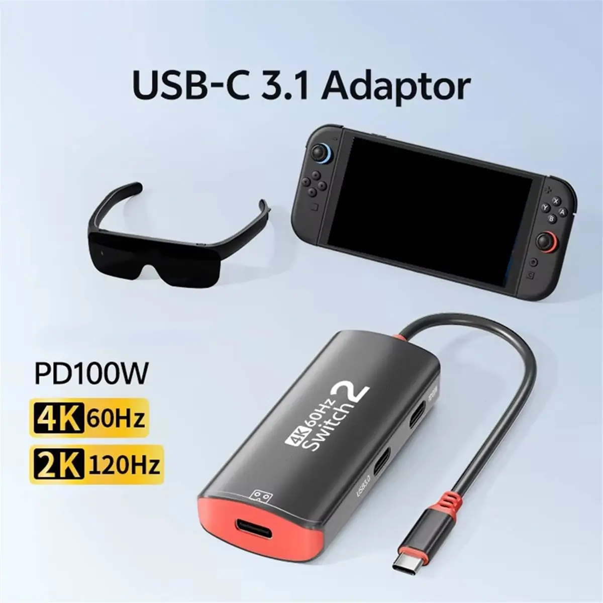 DT89 NEW Universal 4K60Hz USB C Adapter for Switch 2/1, Phone, Tablet, -Connect to for ,for ,for AR Glasses