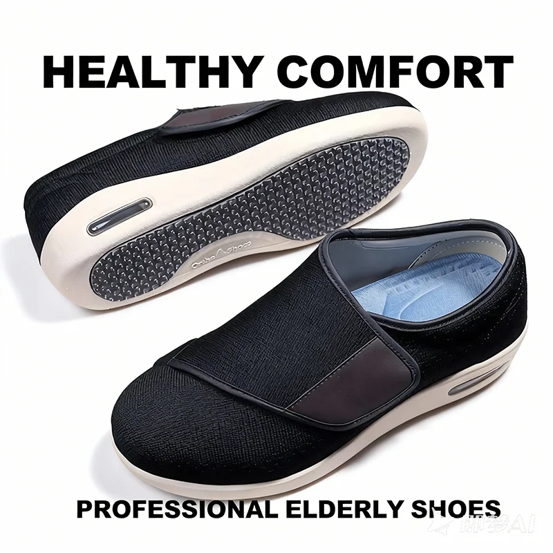 

Мужская обувь для пожилых людей для диабетиков, большие размеры, расширяющаяся обувь для удобрений, регулируемая обувь для отеков ног, нескользящая двойная стелька, воздушная обувь