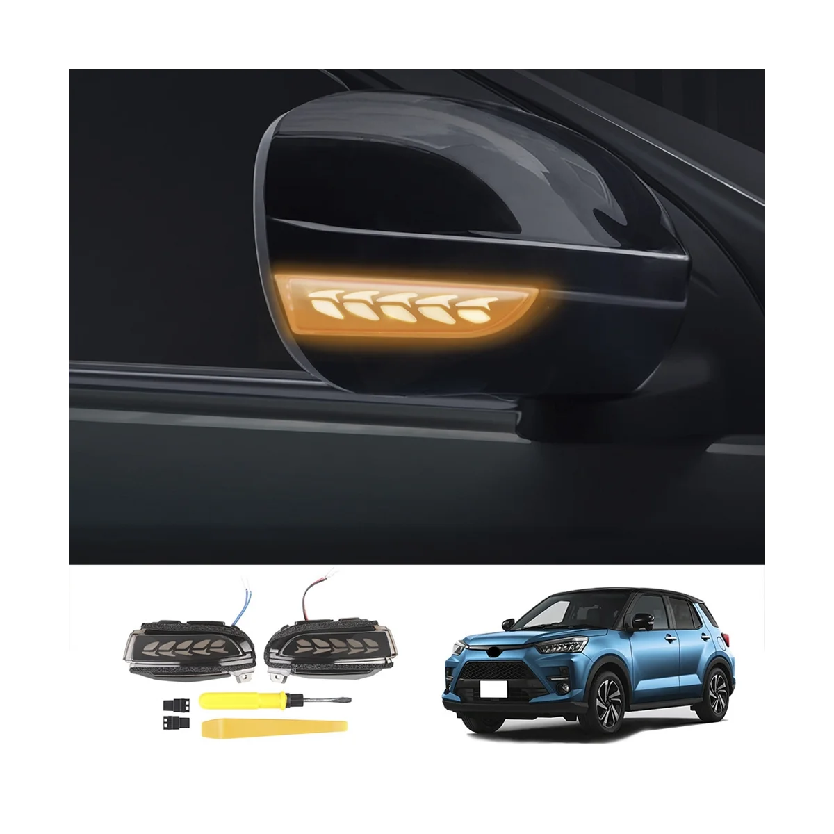 Car LED Dynamic Turn Signal Light Side Wing Mirror Blinker Lamp for Raize 2021-2023 Japanese Version