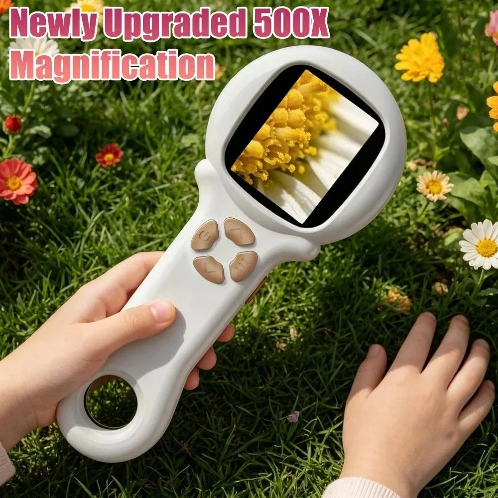 2 Inch IPS Screen Children's Digital Microscope Portable Handheld Handheld Digital Microscope 2 Million Pixels 8 LED Light