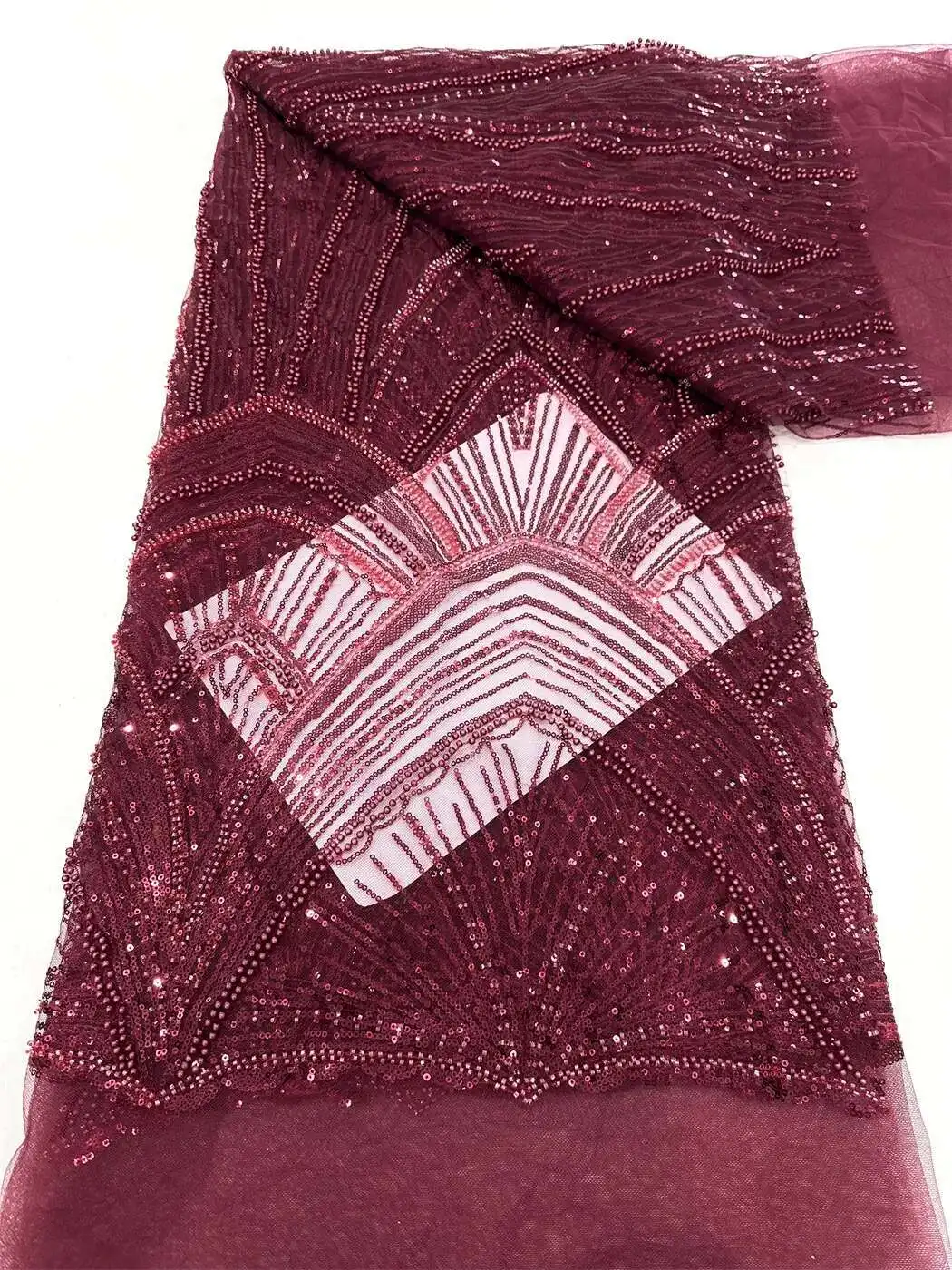 

African Lace Fabric 2025 High Quality Sequins and tube Beads Embroidery Groom Nigeriane Bridal Evening Dresses 5yrds
