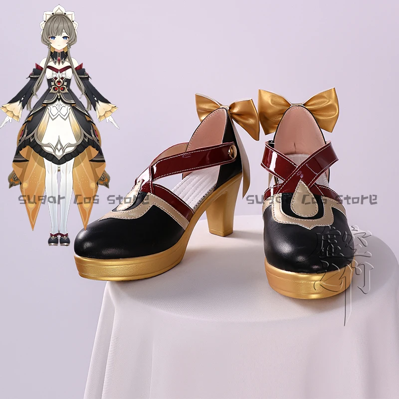 

Genshin Impact Sandrone, обувь для косплея, ботинки, обувь для марионетки, туфли на высоком каблуке для Хэллоуина, карнавала, вечеринки, для взрослых, женщин и мужчин