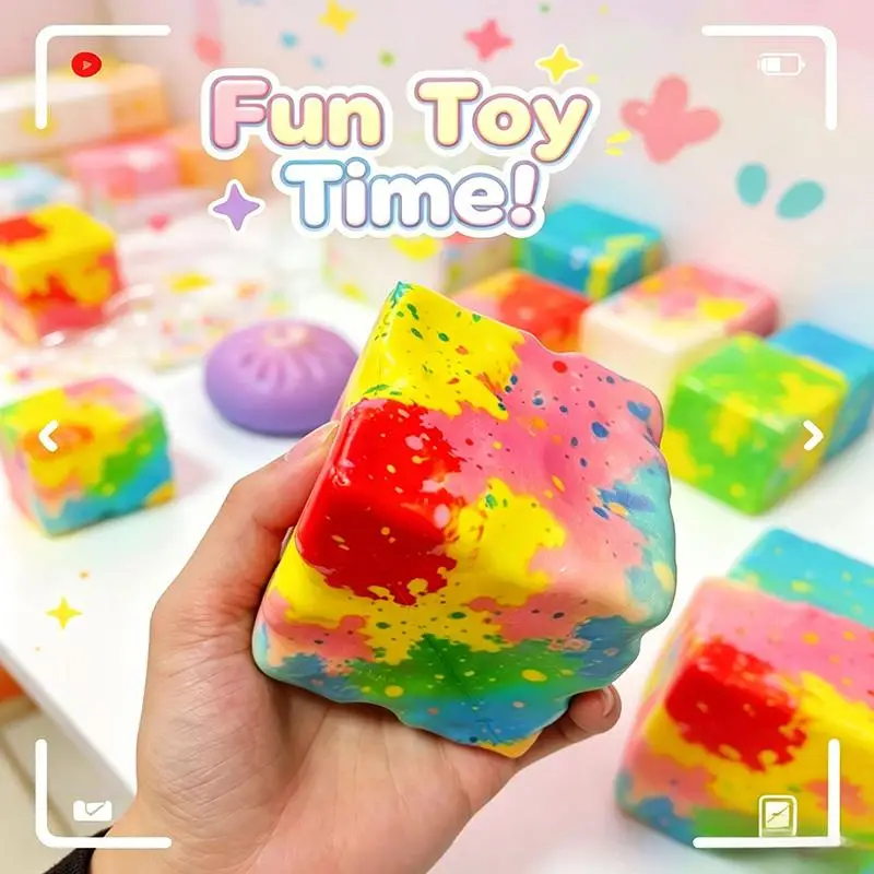 8cm Color Swirl Simulated Cheese  Toy Maltose Slow Rising Decompression Fidget High Appearance Stress Reliever