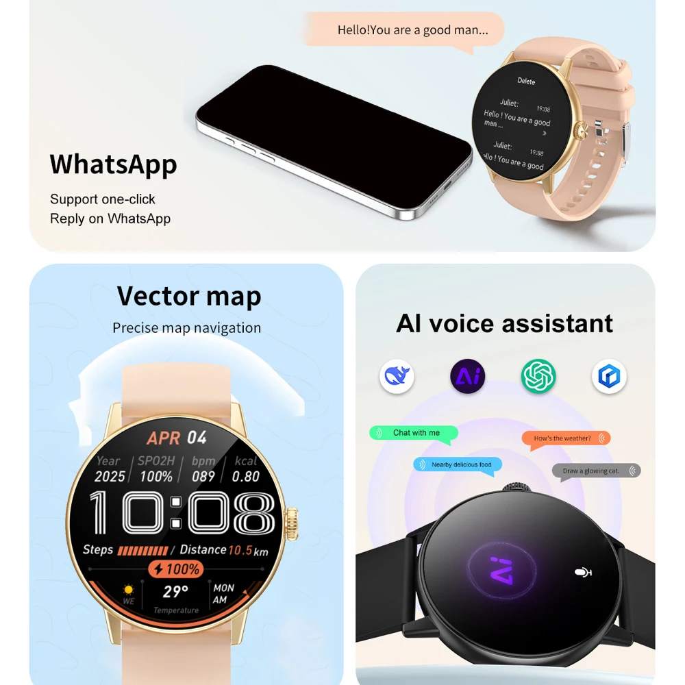 BT コール スマートウォッチ マップ 音声アシスタント 4GB メモリ 音楽 心拍数 健康 スマートウォッチ アプリのダウンロード スポーツ 防水電卓
