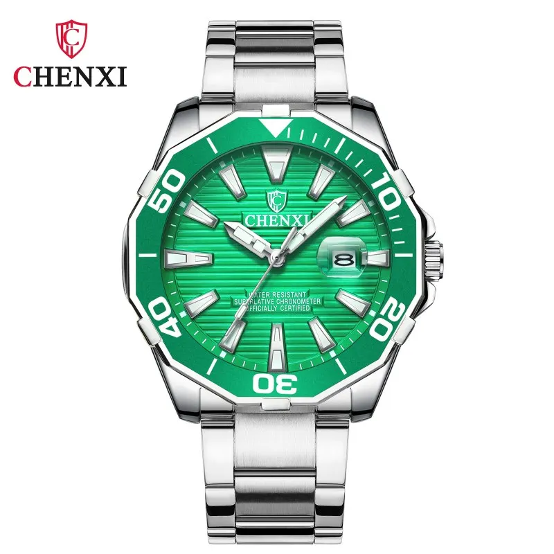 CHENXI 8205 ساعة كوارتز رجالية مقاوم للماء ساعة اليد الفولاذ المقاوم للصدأ حزام العصرية الساعات للرجال Reloj Hombre ساعة حائط هدية