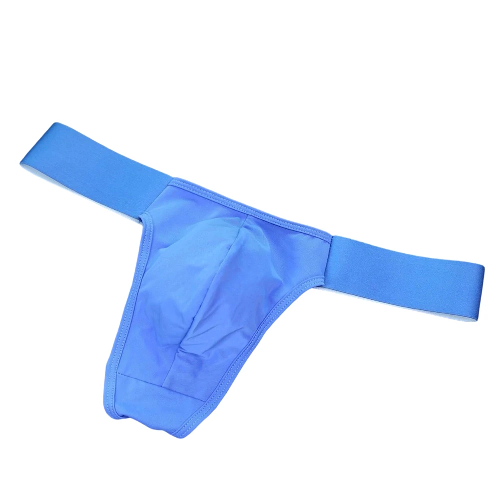 Men Sexy Solid Elastic Wide Belt Thong Underwear U Pouch Sports G-String Panties  Low-Rise Bikini Underwear Briefs