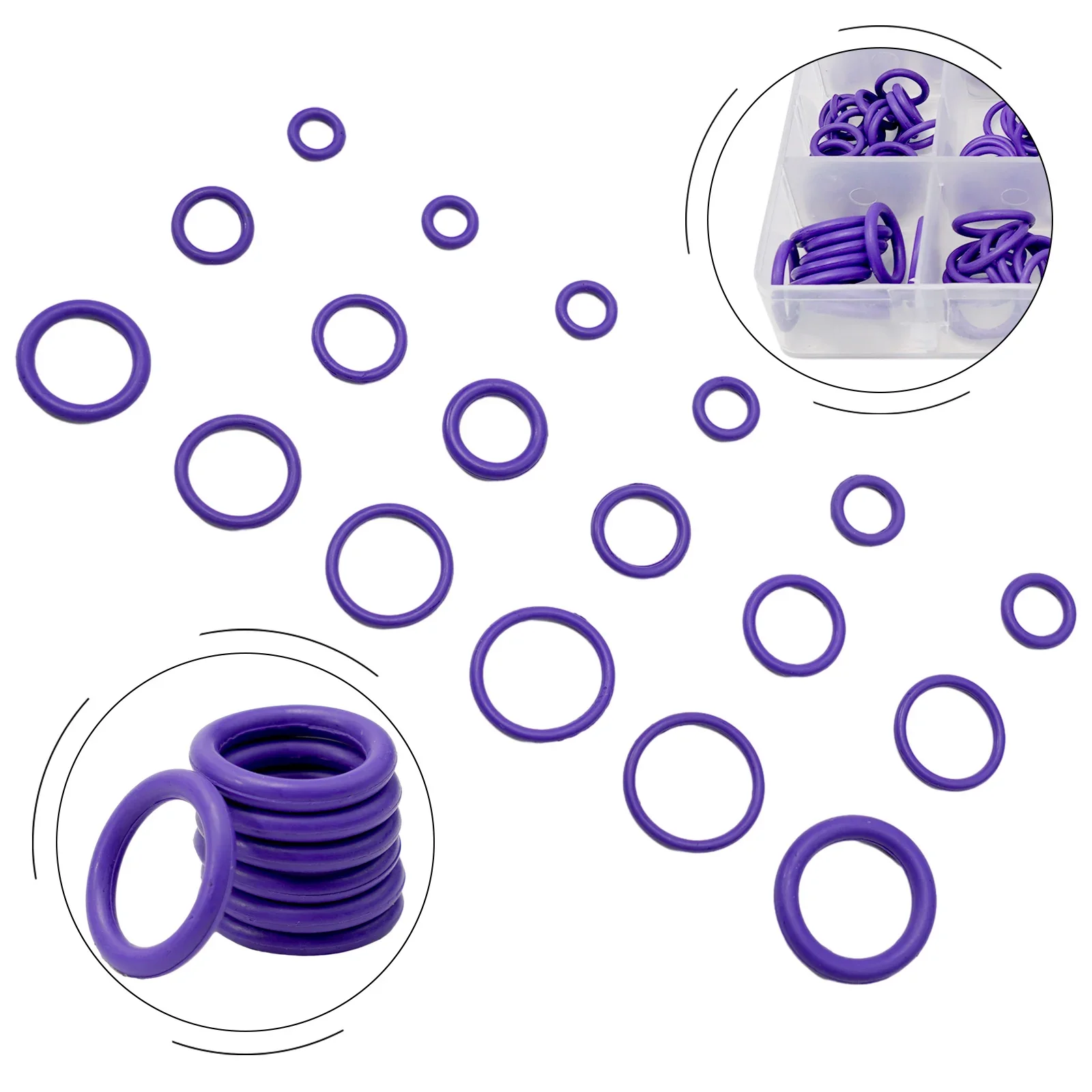 Air Conditioning Part O-Ring Washer 18 Size 270PCS High-temperature Resistant Rubber Power Steering Fluid Washer Fluid Repair