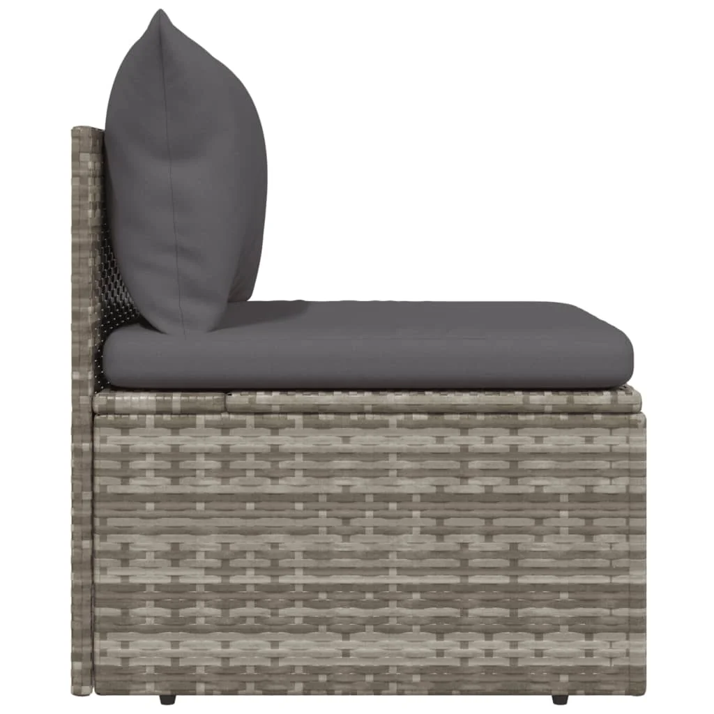 vidaXL Patio Middle Sofa with Cushion Gray 22.4