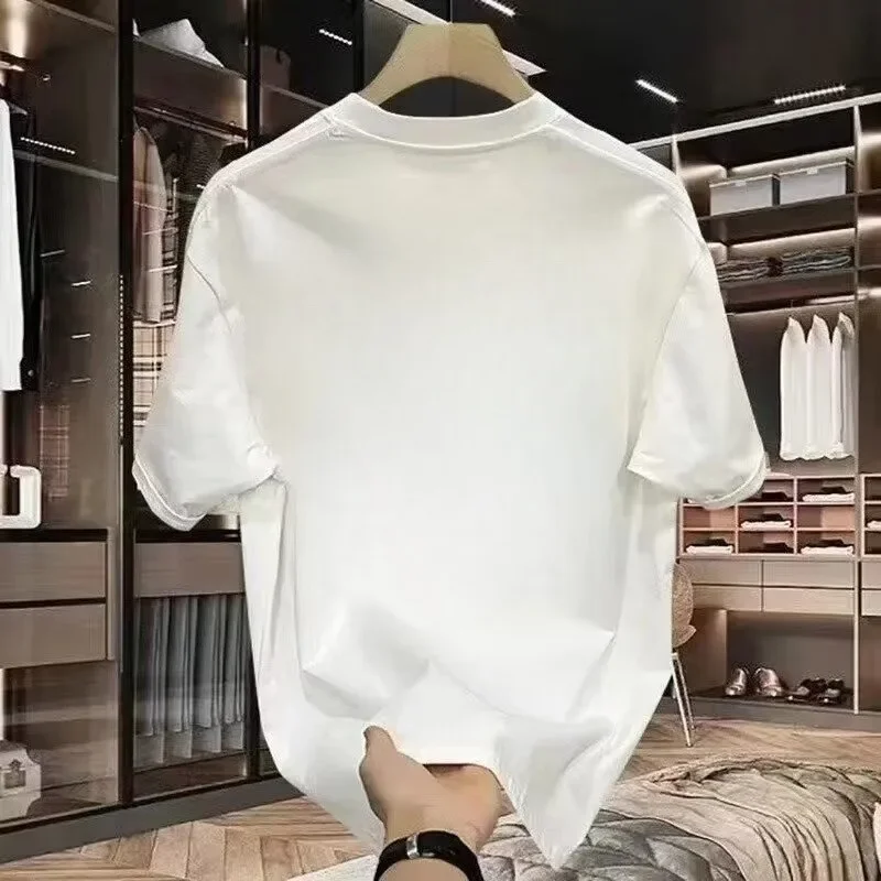 2025 جديد فاخر العلامة التجارية رسالة مطبوعة تي شيرت للرجال والنساء قصيرة الأكمام تي شيرت عالية الجودة ملابس للرجال ملابس الشارع