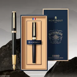 Montagut Courteous Reception Fountain Pen Iridium Gold EF/F/Bent 0.38/0.5mm/1.0mm Nib Ink Pen Art Curved Student School Supplies