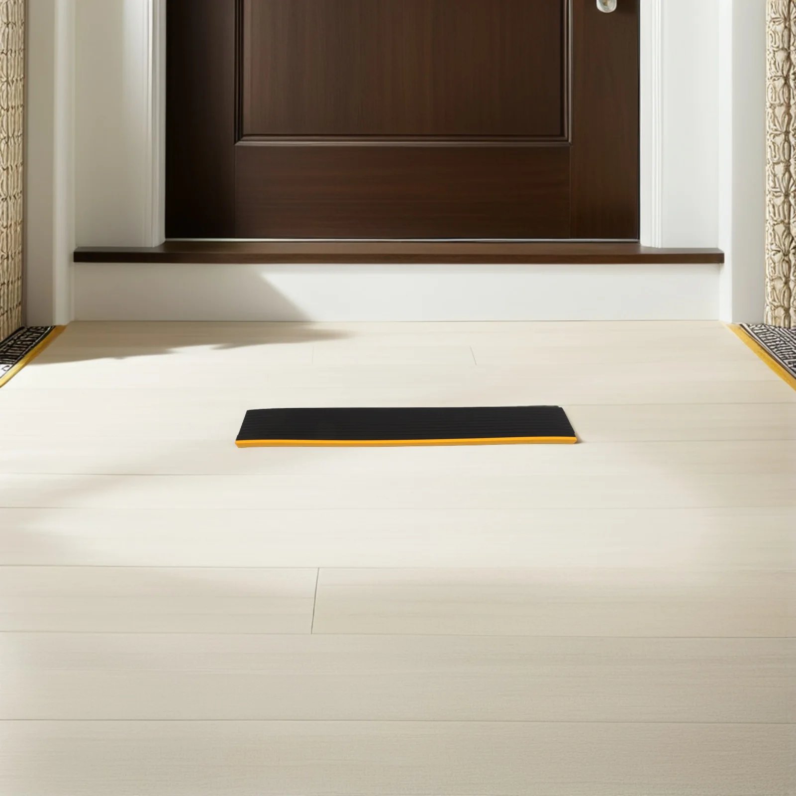 

3Pcs PVC Doorway Ramp Soft Transition Mat Sill Reducer for Robot Vacuum Cleaners Wheelchairs Strollers Bathroom Accessibility