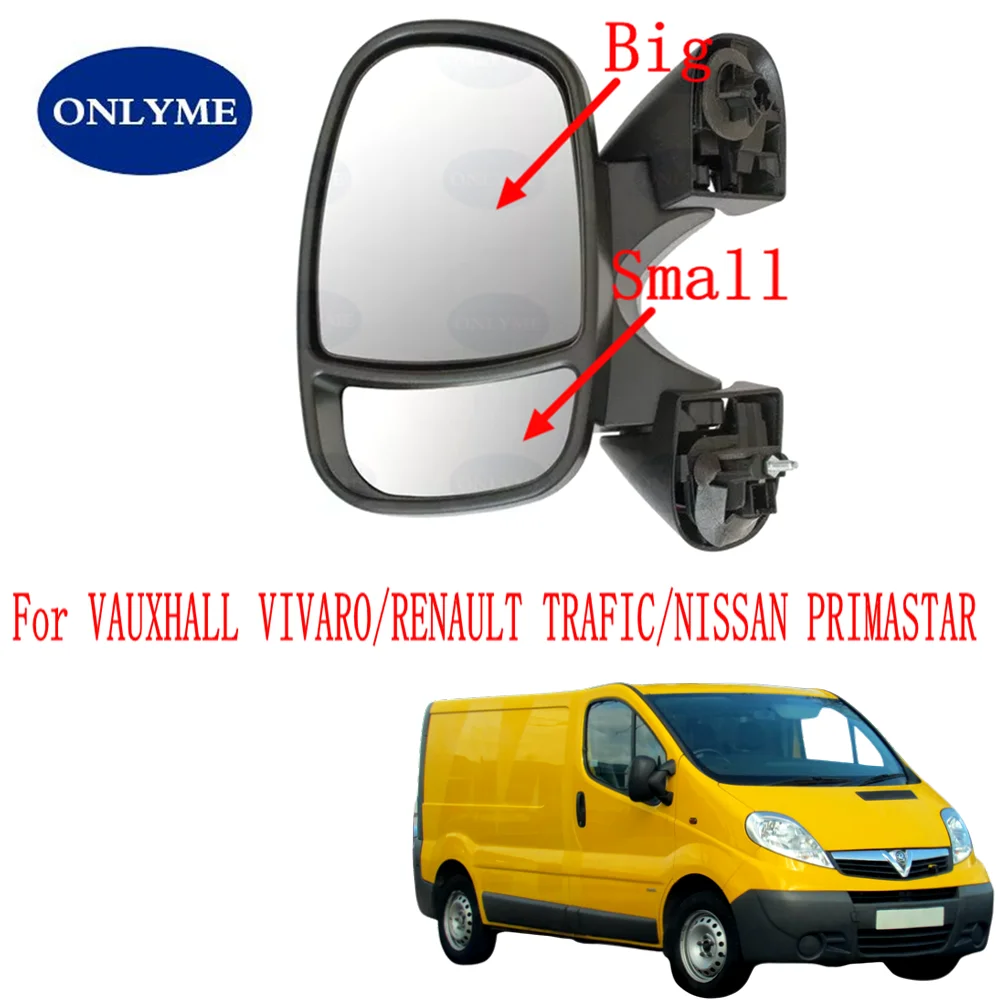 Wide Angle Heated Big And Small Mirror Glass For VAUXHALL VIVARO - RENAULT TRAFIC - NISSAN PRIMASTAR 2002 - 2012