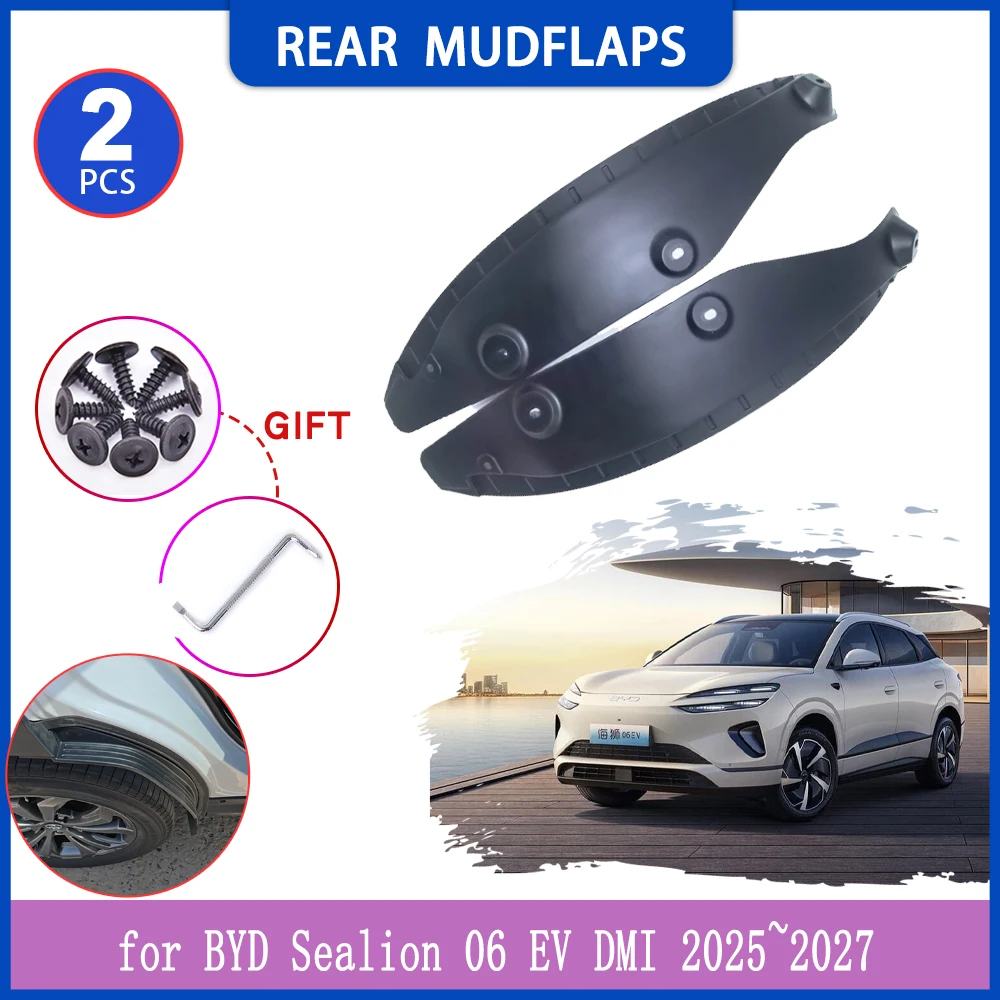 

2 шт. брызговики для BYD Sealion 06 EV DMI 2025 ~ 2027 2026 автомобильные внутренние брызговики брызговик заднее крыло расклешенная крышка аксессуары