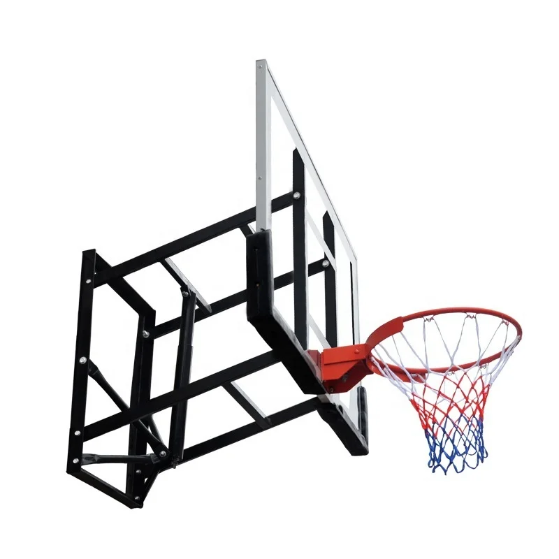 Standard 72in Basketball Hoop Stand Foldable Portable Wall Mounted Ceiling Stand Basketball Backboard