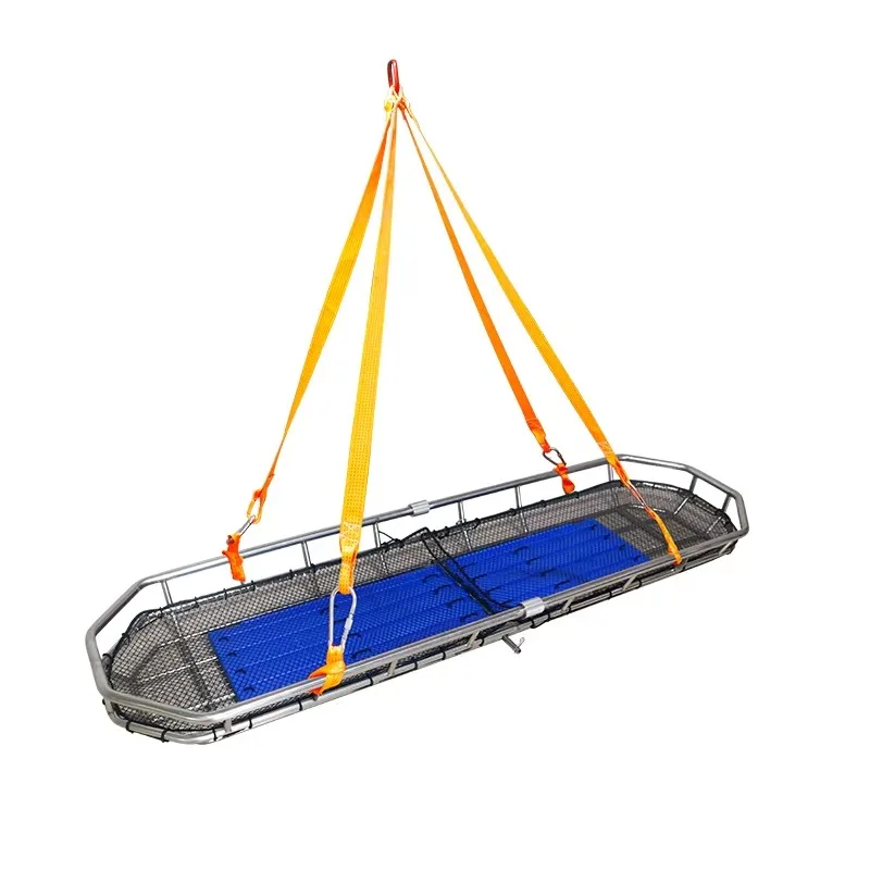 

Stainless steel basket stretcher rescue garbage manual power supply for patient lift transportation emergencies