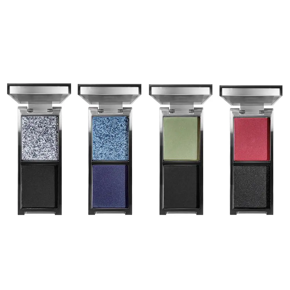 Matte Black Eye Shadow Palette Dark Red Silvery Color Shimmer Matte Smoked Eye Shadow Highlighter Makeup Pigment