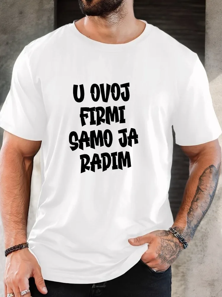Fashion Mens Navy Basic Tee Playful Balkan Funny Work Text Art Print Light Round Neck Humor Street Vacation Daily Male Shirts