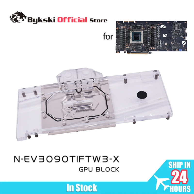 Bykski N-EV3090TIFTW3-X GPU استخدام كتلة المياه لبطاقة الفيديو EVGA RTX3090TI FTW3 ULTRA / غطاء كامل كتلة المبرد النحاس الأكريليك
