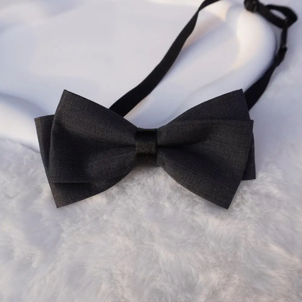 Exquisite Workmanship Bow Tie Elegant Adjustable Double-layered Men's Formal Bow Tie for Weddings Business Parties Non-fading