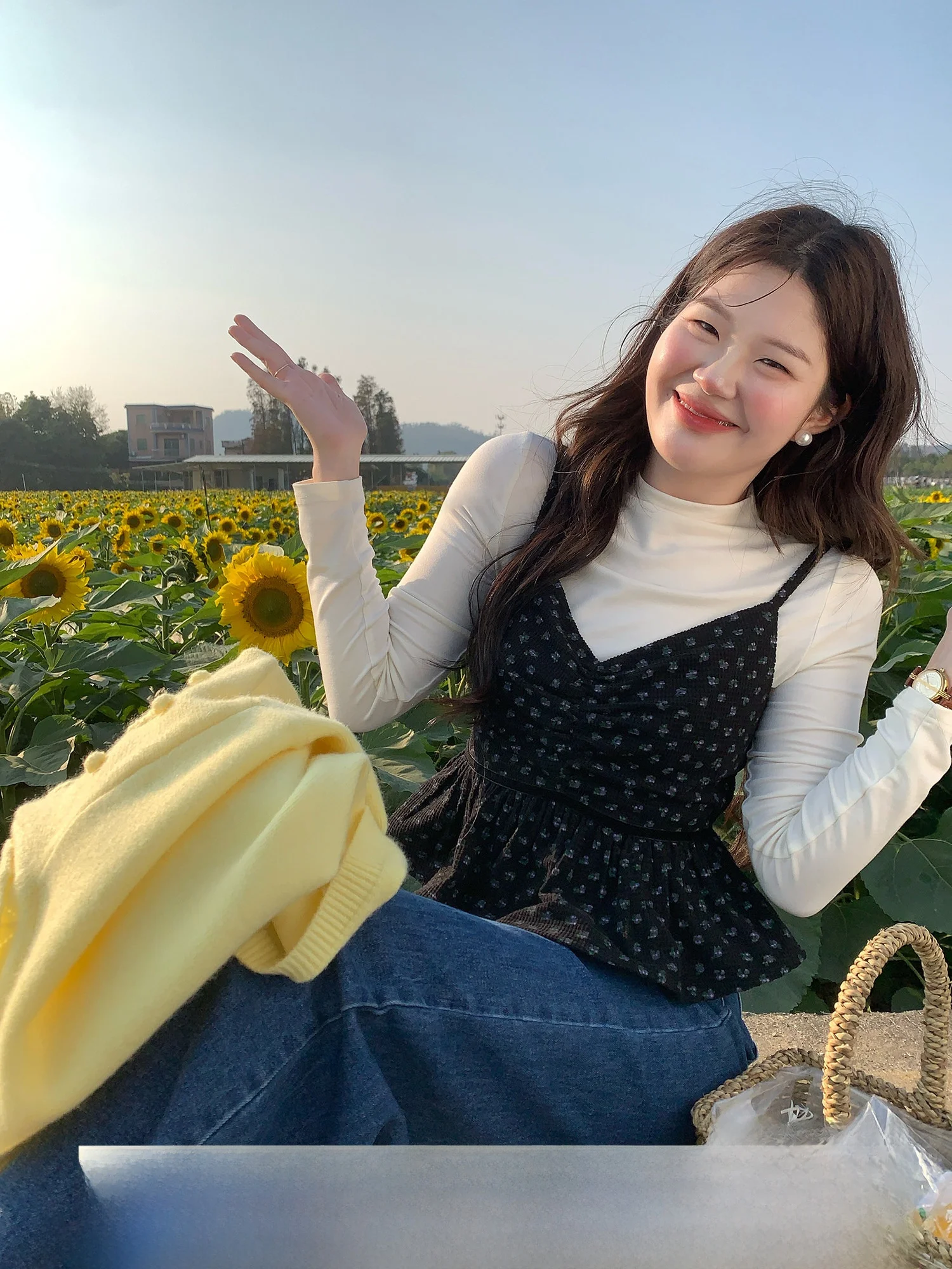 

Корейский стильный жилет с цветочным принтом, женский, универсальный, из полиэстера, верхняя одежда, весенний сезон
