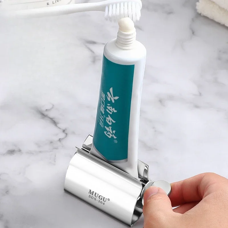 Manual Rotary 304 Stainless Steel Tube Squeezer Multi-Functional Toothpaste Dispenser for Face Wash & Hand Cream Anti-Waste Home