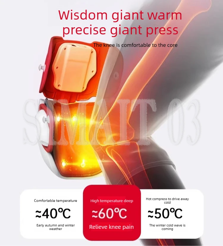 Electric Knee Massager with Heat Therapy | Relieves Stiffness & Joint Pain | Thermal Wrap for Arthritic Knees