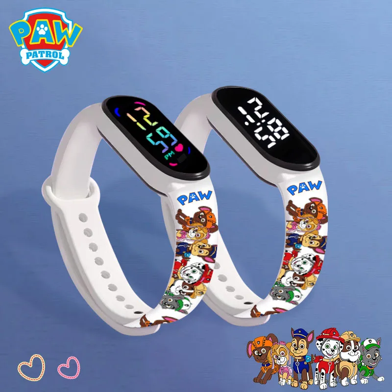 Bracelet électronique de dessin animé Paw Patrol pour enfants, montre intelligente LED, montre-bracelet numérique pour enfants, étanche, chien